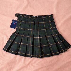 Plaid Pleated Skort Mini Skirt (Built-In Shorts) - Brand New with Tags